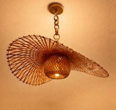 Handcrafted Bamboo Spiral Pendant Lamp